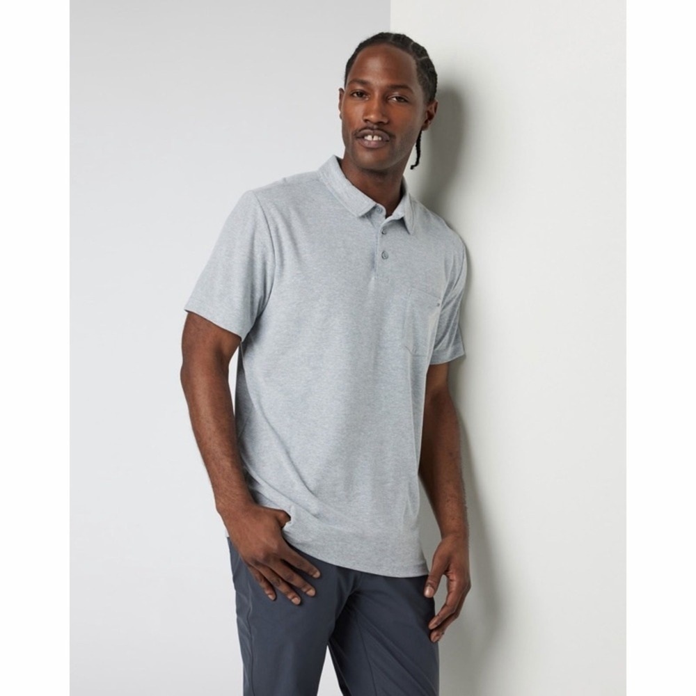 Vuori Ace Polo Light Grey Mens Size M